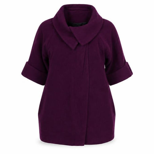 Marks and Spencer Per Una Women’s Purple Wool Blend Mid-Length Coat Size 14
