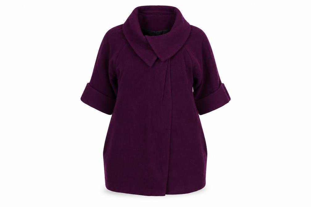 Marks and Spencer Per Una Women’s Purple Wool Blend Mid-Length Coat Size 14