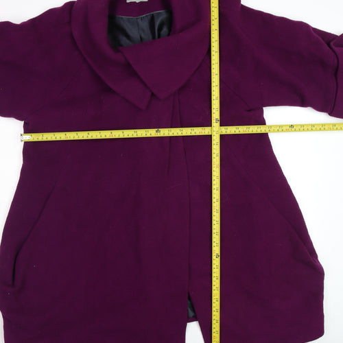 Marks and Spencer Per Una Women’s Purple Wool Blend Mid-Length Coat Size 14