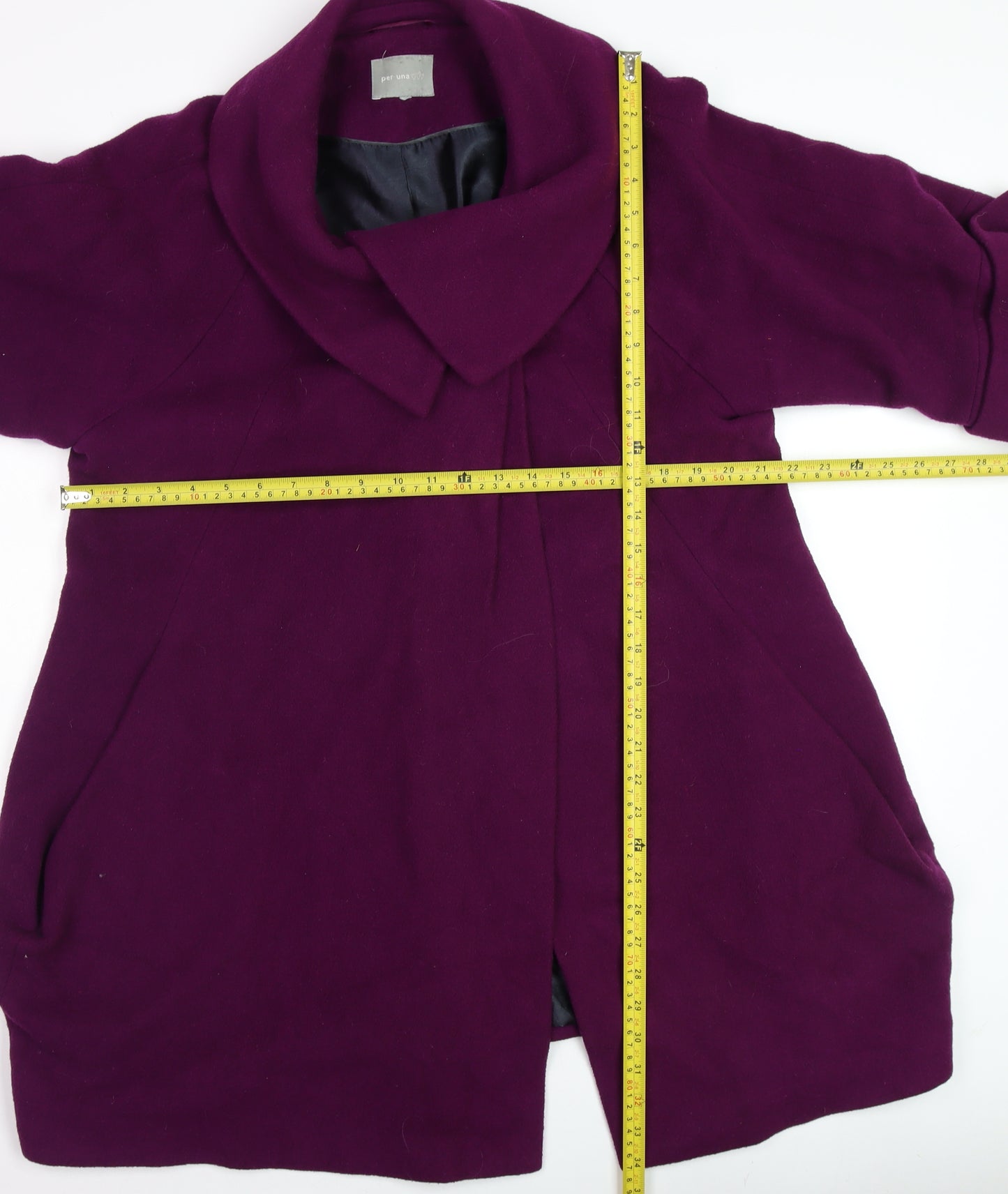 Marks and Spencer Per Una Women’s Purple Wool Blend Mid-Length Coat Size 14