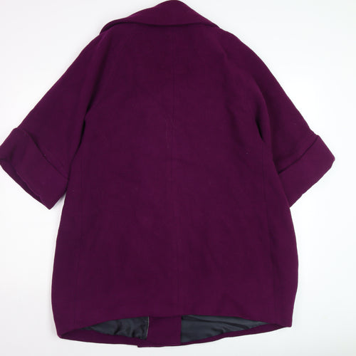 Marks and Spencer Per Una Women’s Purple Wool Blend Mid-Length Coat Size 14