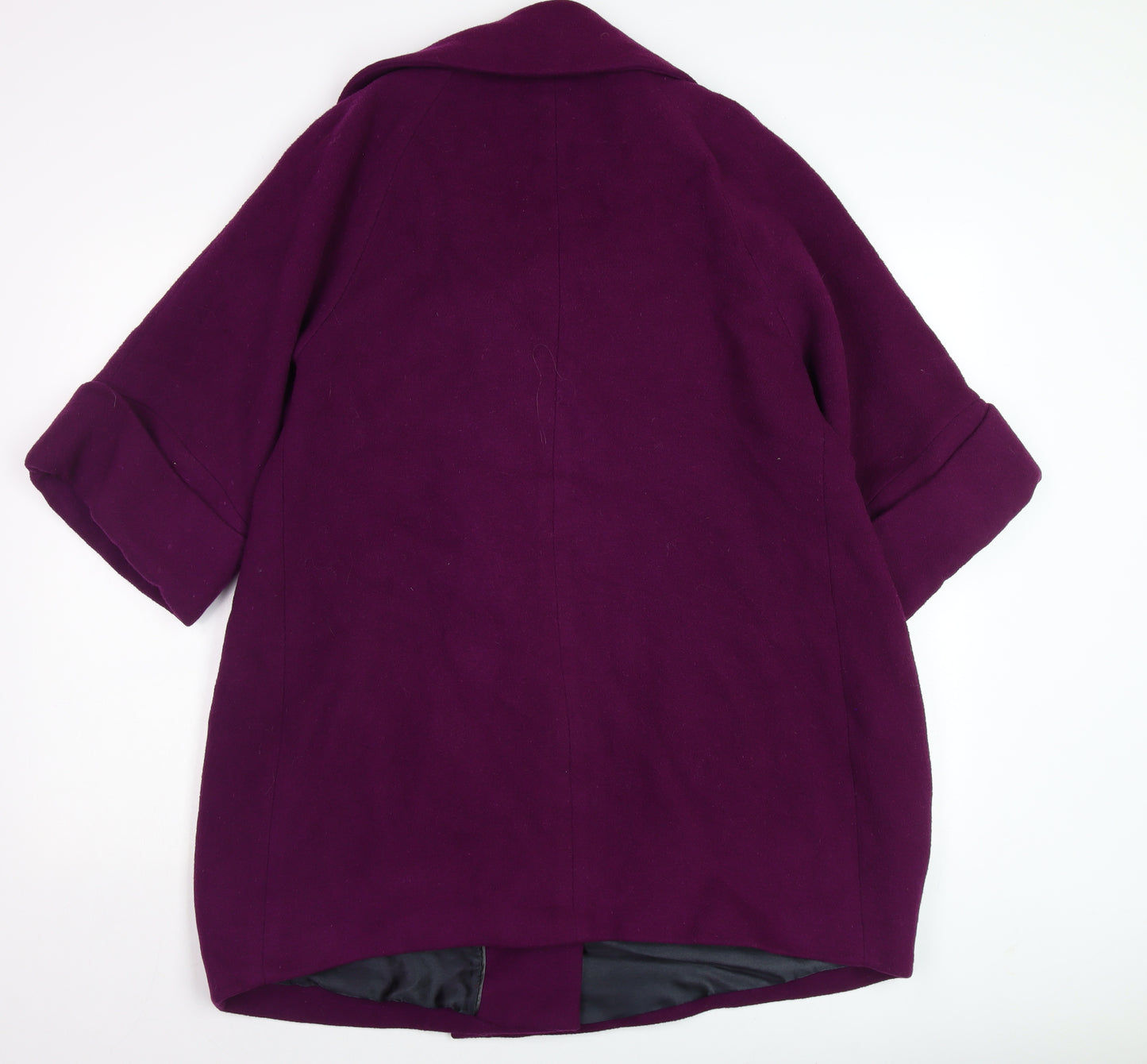 Marks and Spencer Per Una Women’s Purple Wool Blend Mid-Length Coat Size 14