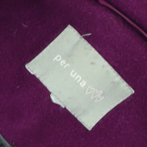 Marks and Spencer Per Una Women’s Purple Wool Blend Mid-Length Coat Size 14