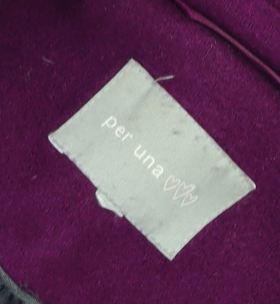Marks and Spencer Per Una Women’s Purple Wool Blend Mid-Length Coat Size 14