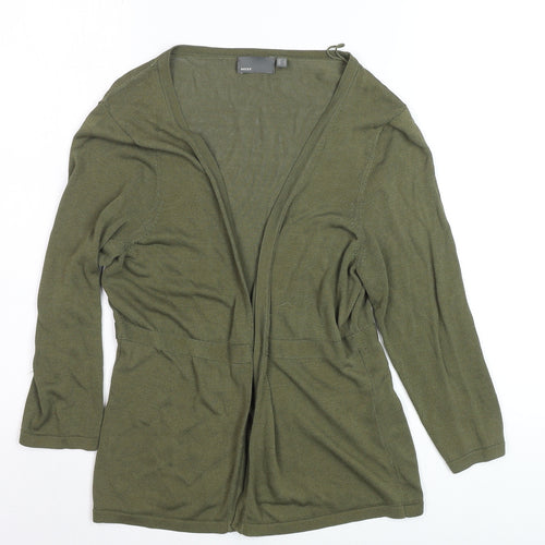 Mexx Women’s Green Cardigan L Lightweight Knit Open 3/4 Sleeve