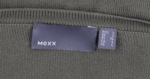 Mexx Women’s Green Cardigan L Lightweight Knit Open 3/4 Sleeve
