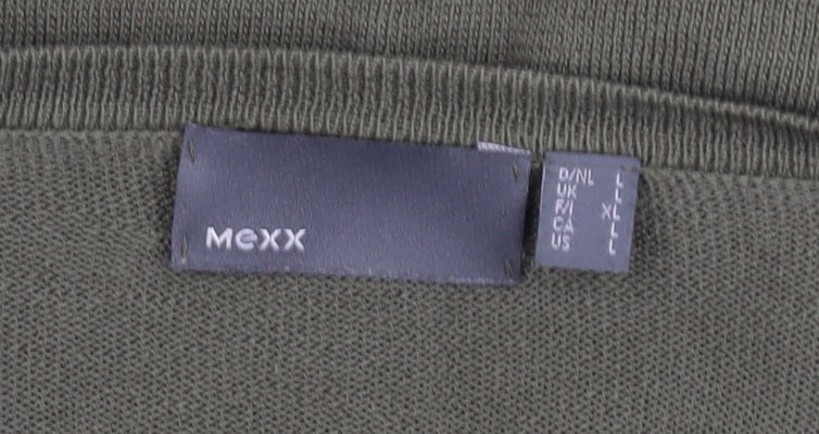 Mexx Women’s Green Cardigan L Lightweight Knit Open 3/4 Sleeve
