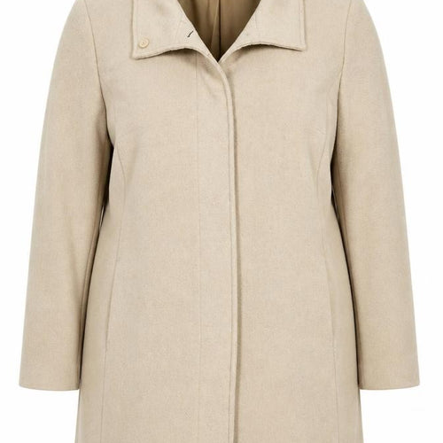 Marks and Spencer Women Beige Wool Cashmere Mid-Length Coat Size 22