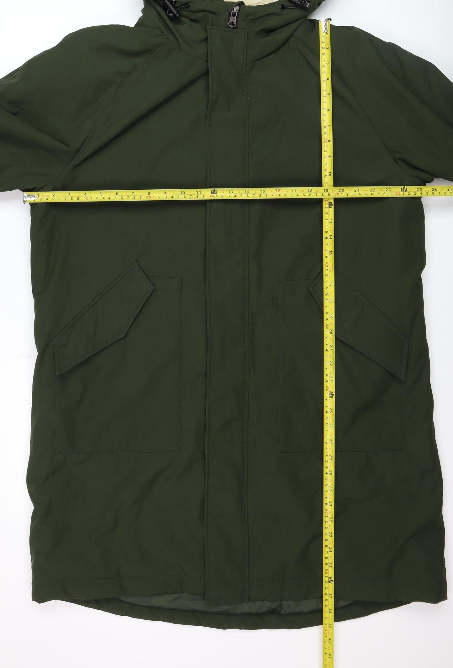 Marks and Spencer Men's Green Hooded Parka Coat XL Lined Winter Jacket
