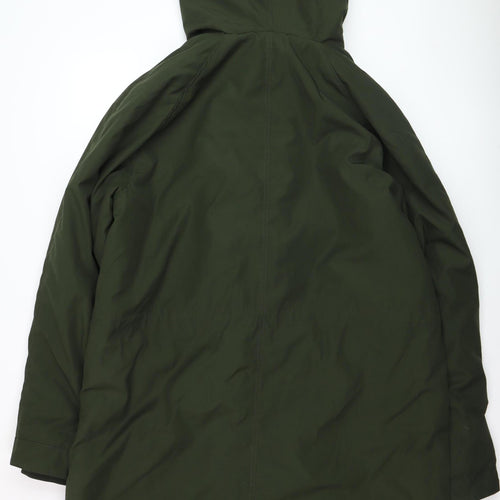 Marks and Spencer Men's Green Hooded Parka Coat XL Lined Winter Jacket