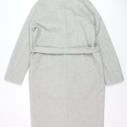 GAP Women’s Grey Wool Blend Long Belted Overcoat Size M