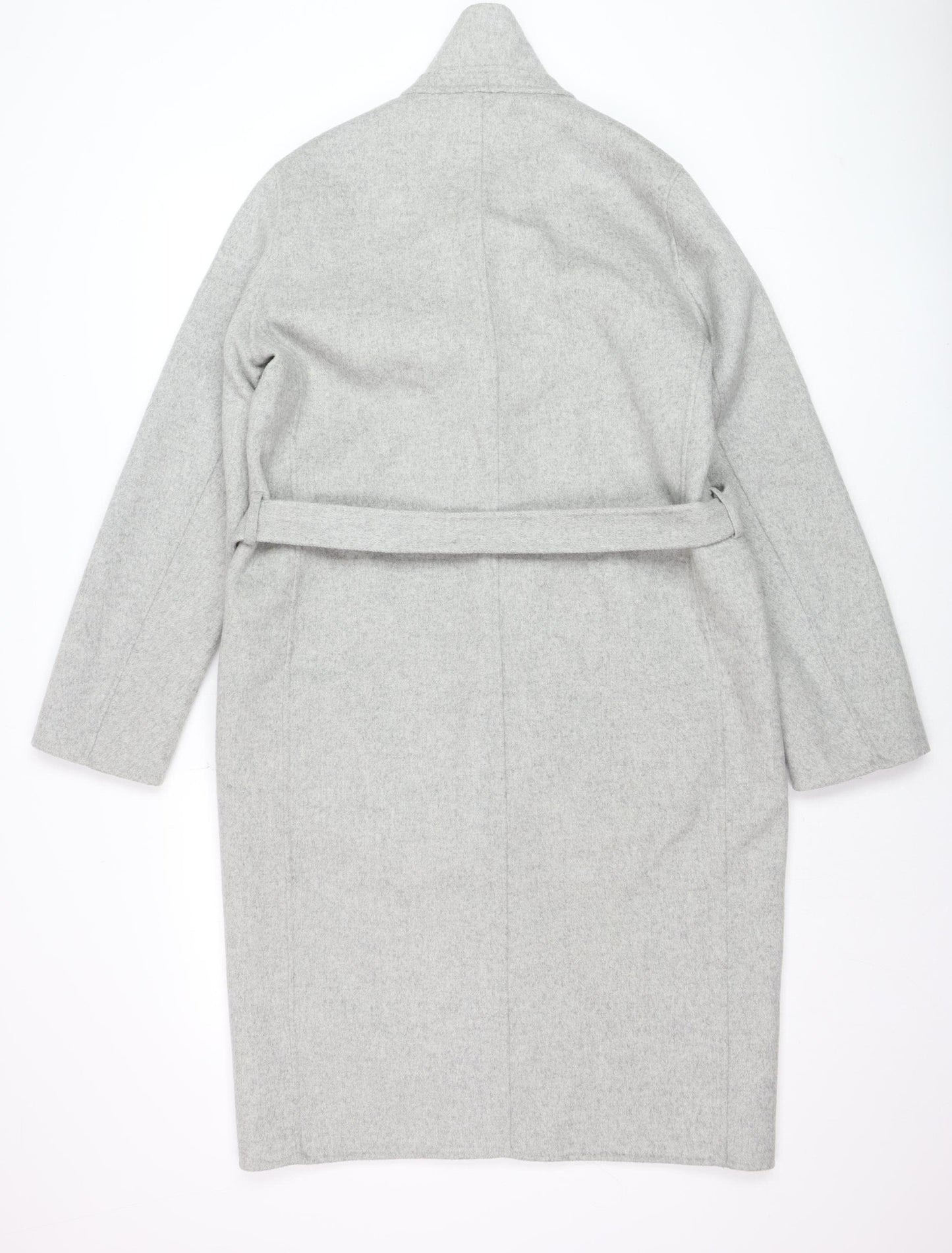 GAP Women’s Grey Wool Blend Long Belted Overcoat Size M
