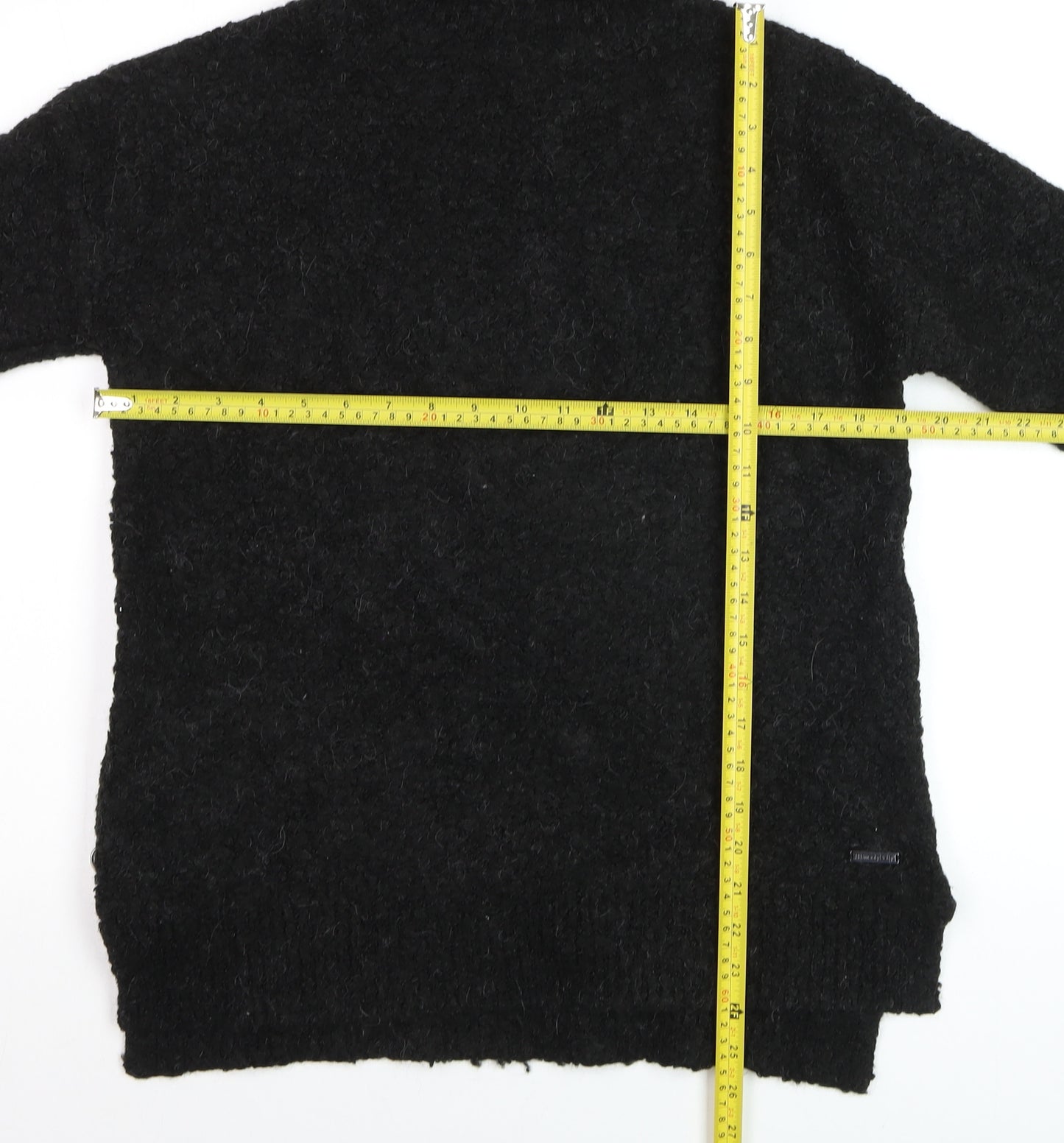 Sweaty Betty Women Black Roll Neck Wool Blend Jumper Size S Zip Detail