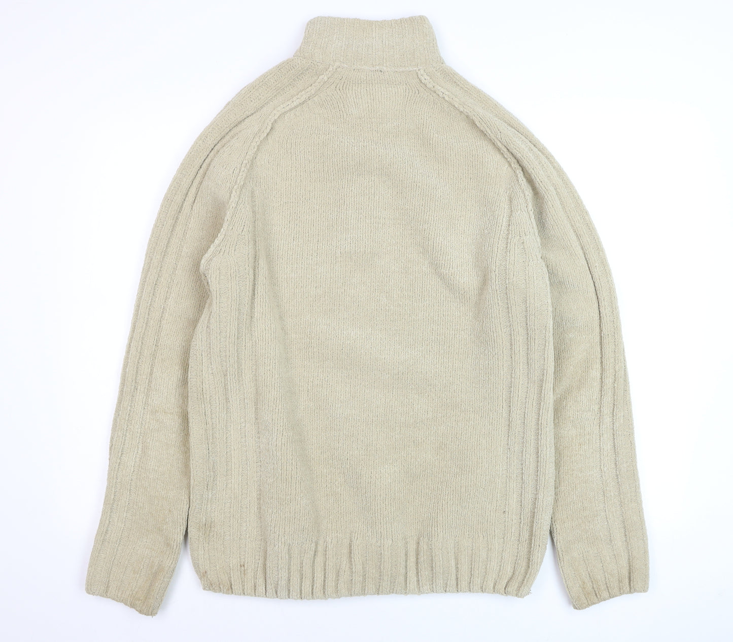 Wolsey Men's Beige 1/2 Zip High Neck Knit Jumper Size M