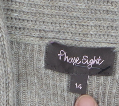 Phase Eight Women’s Beige Long Sleeve Knit Cardigan Size 14