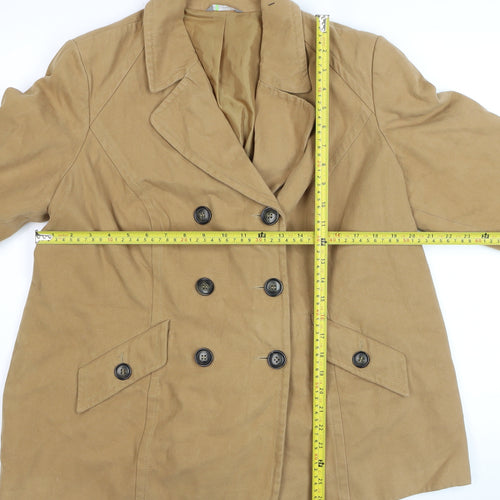 Marks and Spencer Women Beige Cotton Pea Coat Size 20