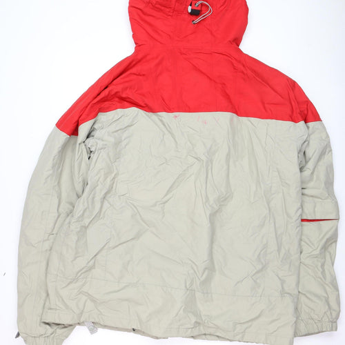 Burton Mens Red Beige XL Hooded Waterproof Ski Jacket