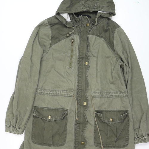 @Republic Men's Green Cotton Hooded Parka Jacket M