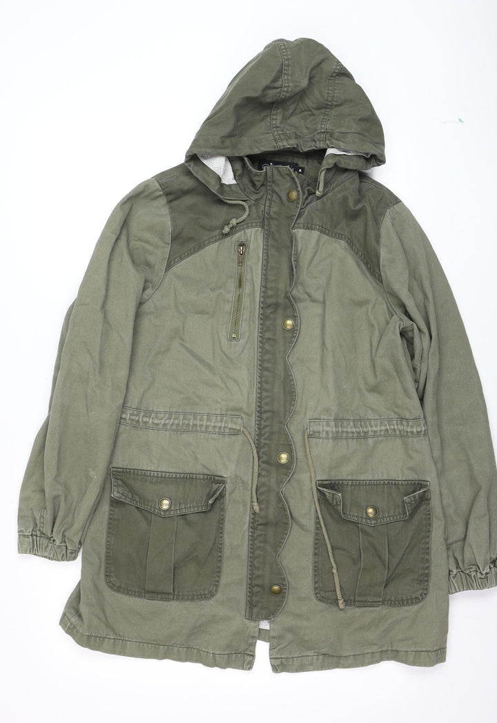 @Republic Men's Green Cotton Hooded Parka Jacket M