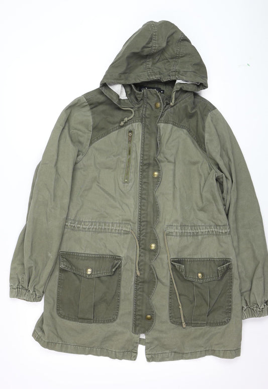 @Republic Men's Green Cotton Hooded Parka Jacket M