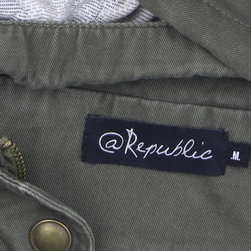 @Republic Men's Green Cotton Hooded Parka Jacket M