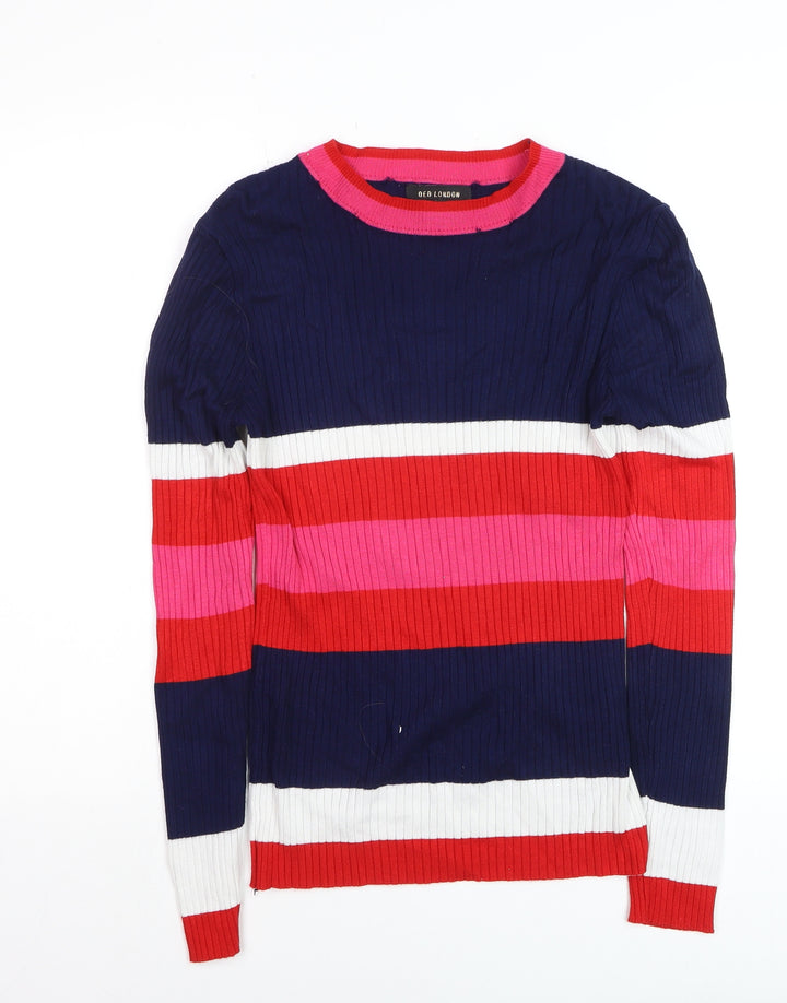 QED London Women's Multicoloured Striped Knit Jumper Size M