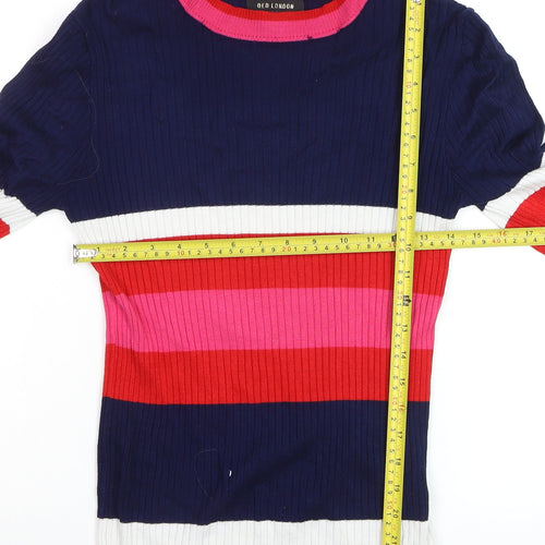 QED London Women's Multicoloured Striped Knit Jumper Size M