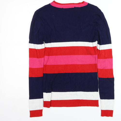 QED London Women's Multicoloured Striped Knit Jumper Size M