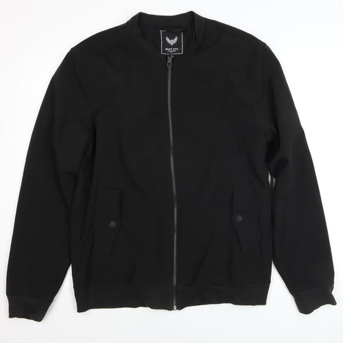 Brave Soul Men's Black XL Bomber Jacket Lightweight Softshell Zip-Up