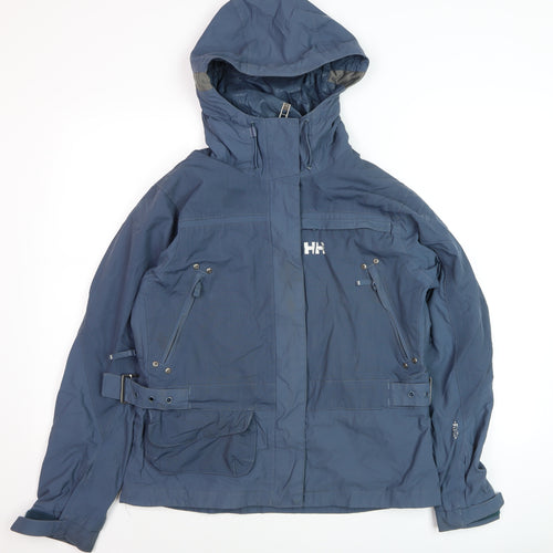 Helly Hansen Women's Blue Waterproof Ski Jacket Size M Hooded Windproof