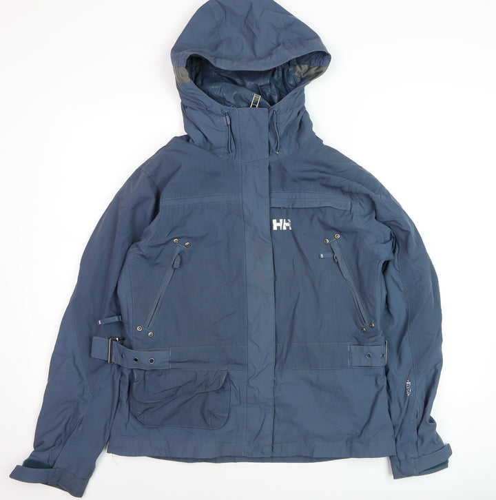 Helly Hansen Women's Blue Waterproof Ski Jacket Size M Hooded Windproof