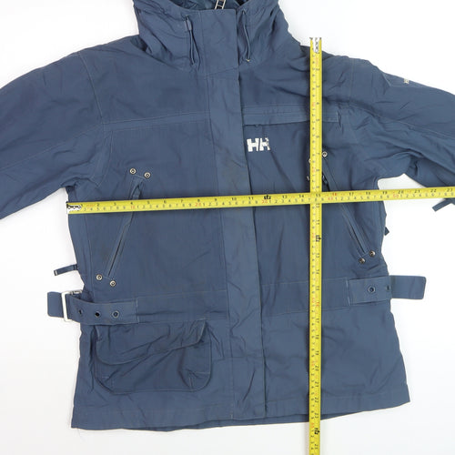Helly Hansen Women's Blue Waterproof Ski Jacket Size M Hooded Windproof