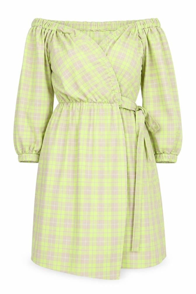 Pink Clove Women’s Multicoloured Off Shoulder Wrap Dress Size 16