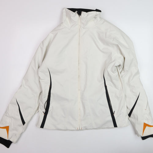 KJUS Womens White Size 12 Ski Jacket Full Zip Waterproof Winter Coat