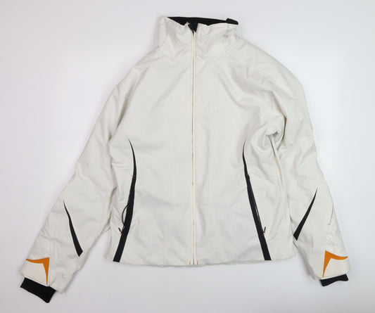 KJUS Womens White Size 12 Ski Jacket Full Zip Waterproof Winter Coat