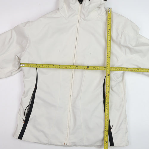 KJUS Womens White Size 12 Ski Jacket Full Zip Waterproof Winter Coat