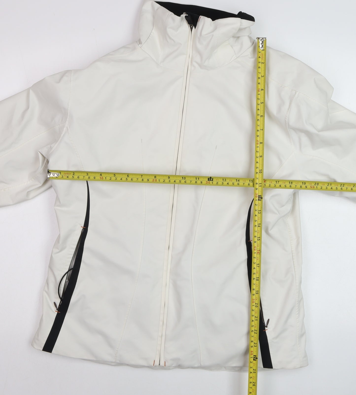 KJUS Womens White Size 12 Ski Jacket Full Zip Waterproof Winter Coat