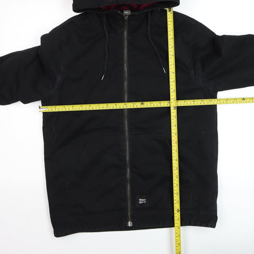 TWO MRK Men’s Black Hooded Full Zip Cotton Blend Casual Jacket Size S