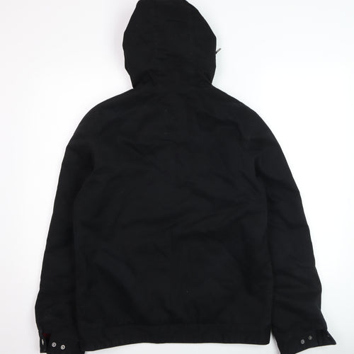 TWO MRK Men’s Black Hooded Full Zip Cotton Blend Casual Jacket Size S