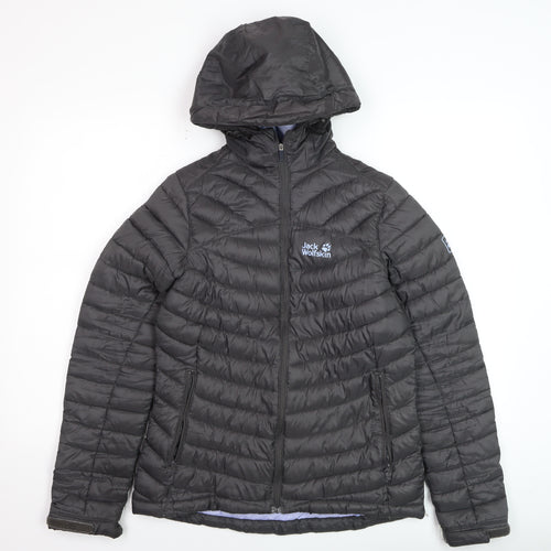 Jack Wolfskin Women's Grey Size 10 Puffer Hooded Jacket