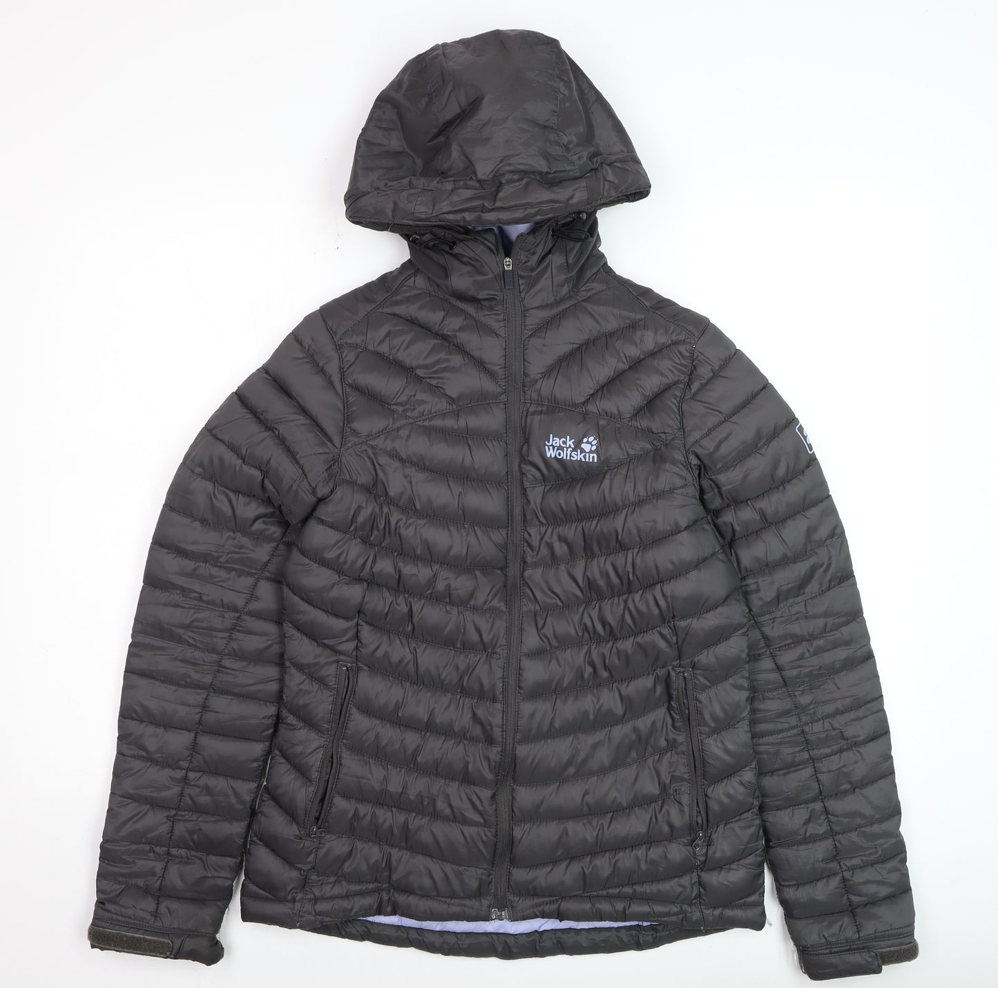 Jack Wolfskin Women's Grey Size 10 Puffer Hooded Jacket
