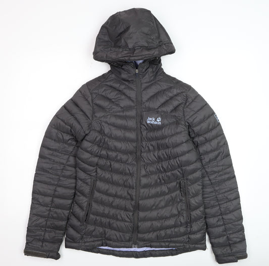 Jack Wolfskin Women's Grey Size 10 Puffer Hooded Jacket