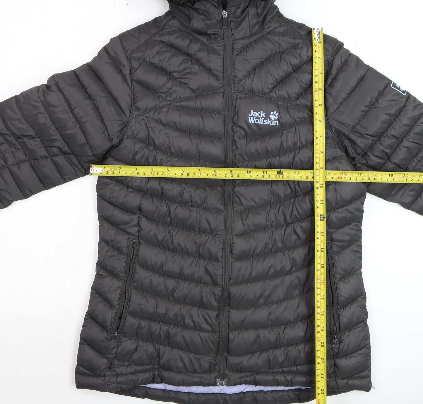 Jack Wolfskin Women's Grey Size 10 Puffer Hooded Jacket