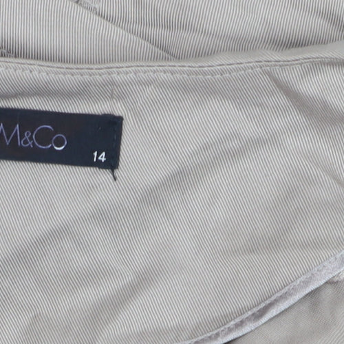 M&Co Women’s Beige Size 14 Biker Jacket with Zipped Pockets