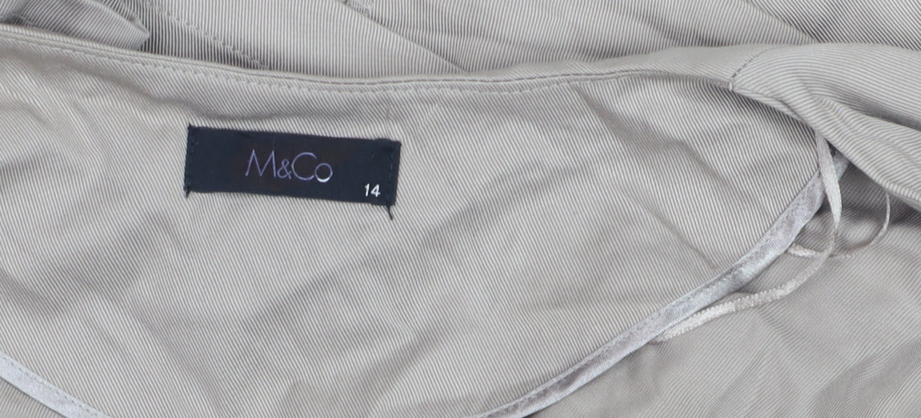 M&Co Women’s Beige Size 14 Biker Jacket with Zipped Pockets