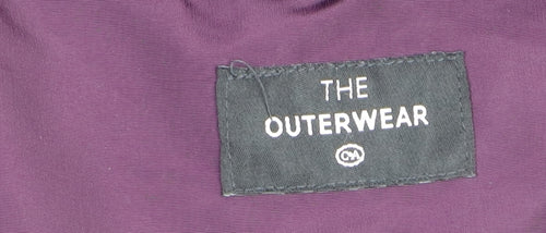 C&A Women's Purple Puffer Jacket Size 14 Hooded Mid-Length Coat