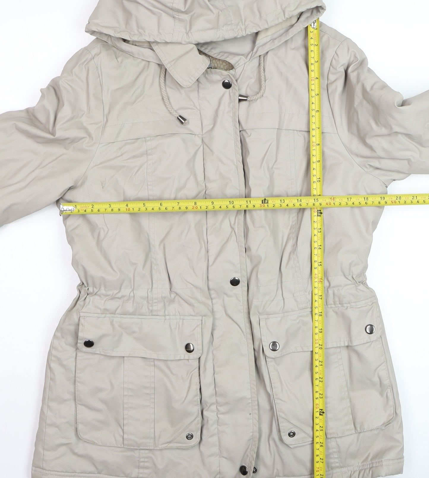 Marks and Spencer Women’s Beige Hooded Parka Jacket Size 14