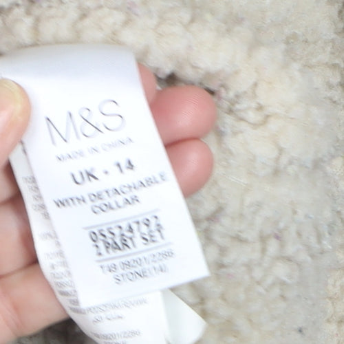 Marks and Spencer Women’s Beige Hooded Parka Jacket Size 14