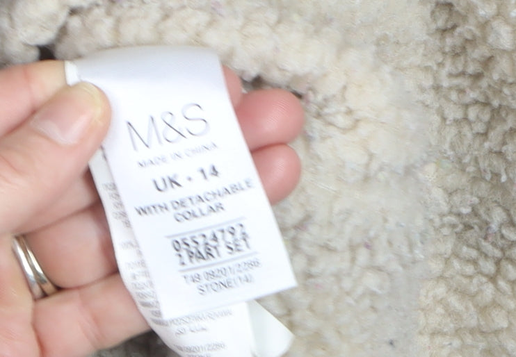 Marks and Spencer Women’s Beige Hooded Parka Jacket Size 14