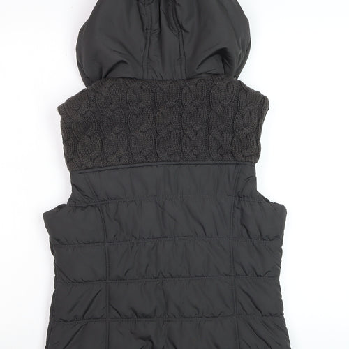 Aéropostale Women's Black Hooded Puffer Waistcoat Size M